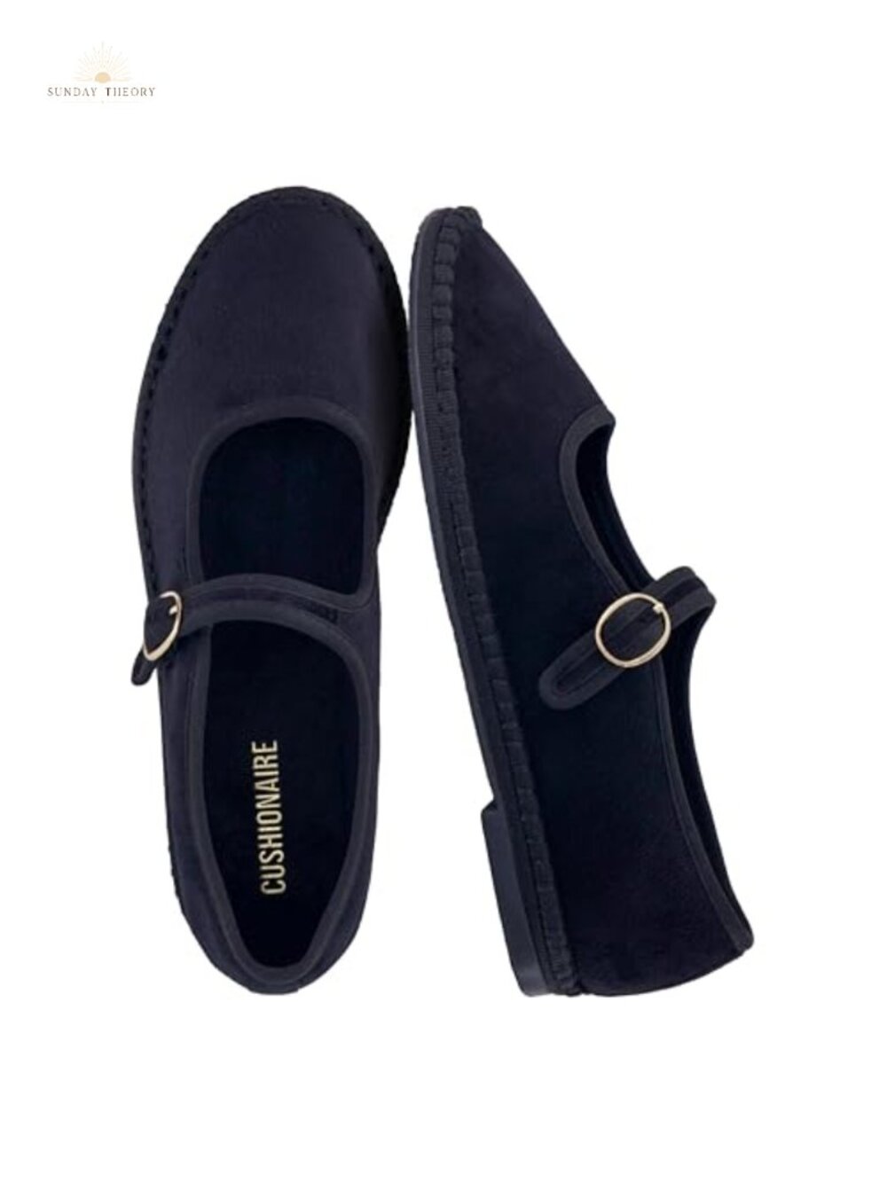 Women's Mary Jane Ballet Flats Faux Suede Cushioned Memory Foam Buckle